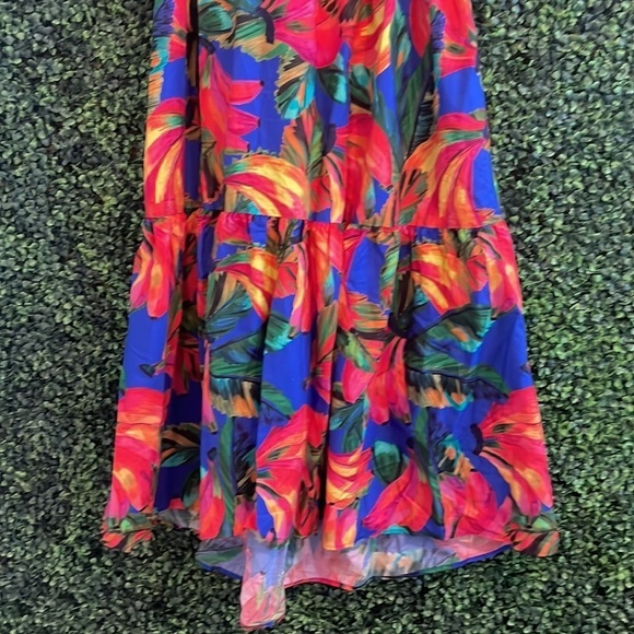 NWT Farm Rio Banana Mix Tiered Midi Dress - Picture 11 of 11